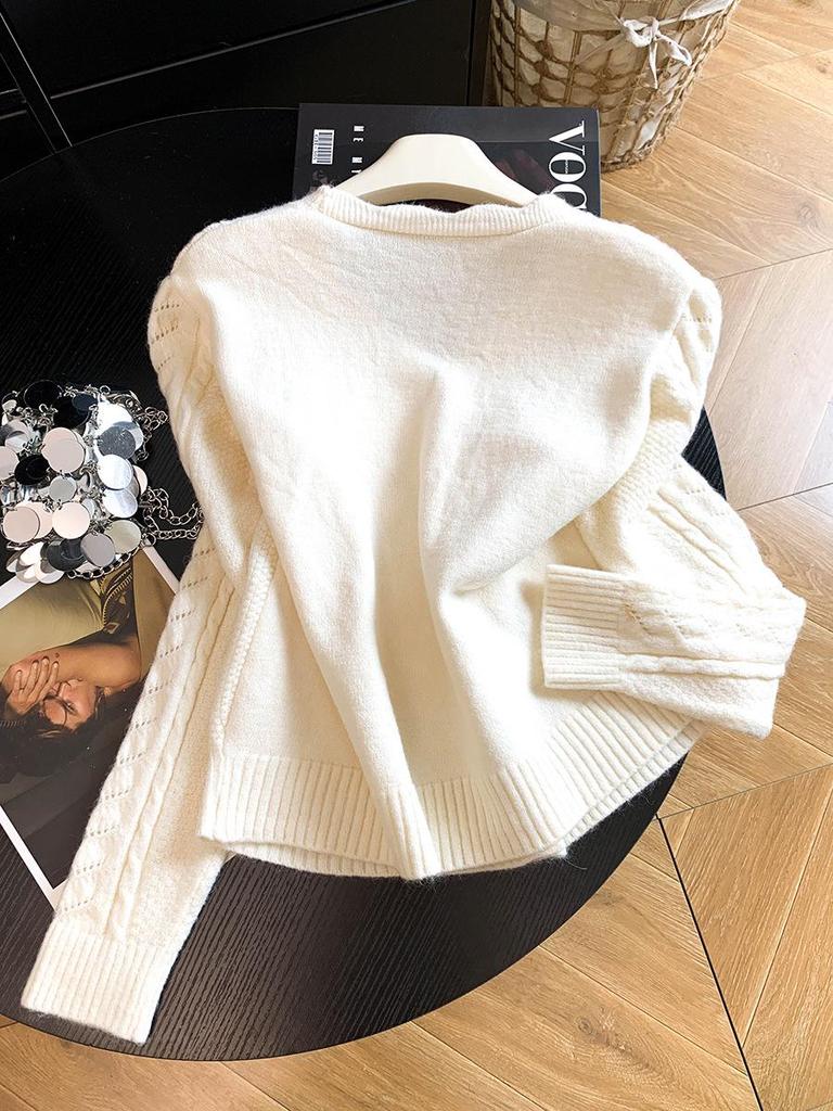 2026 Early Autumn Sequin Beaded Versatile Sweater Coat