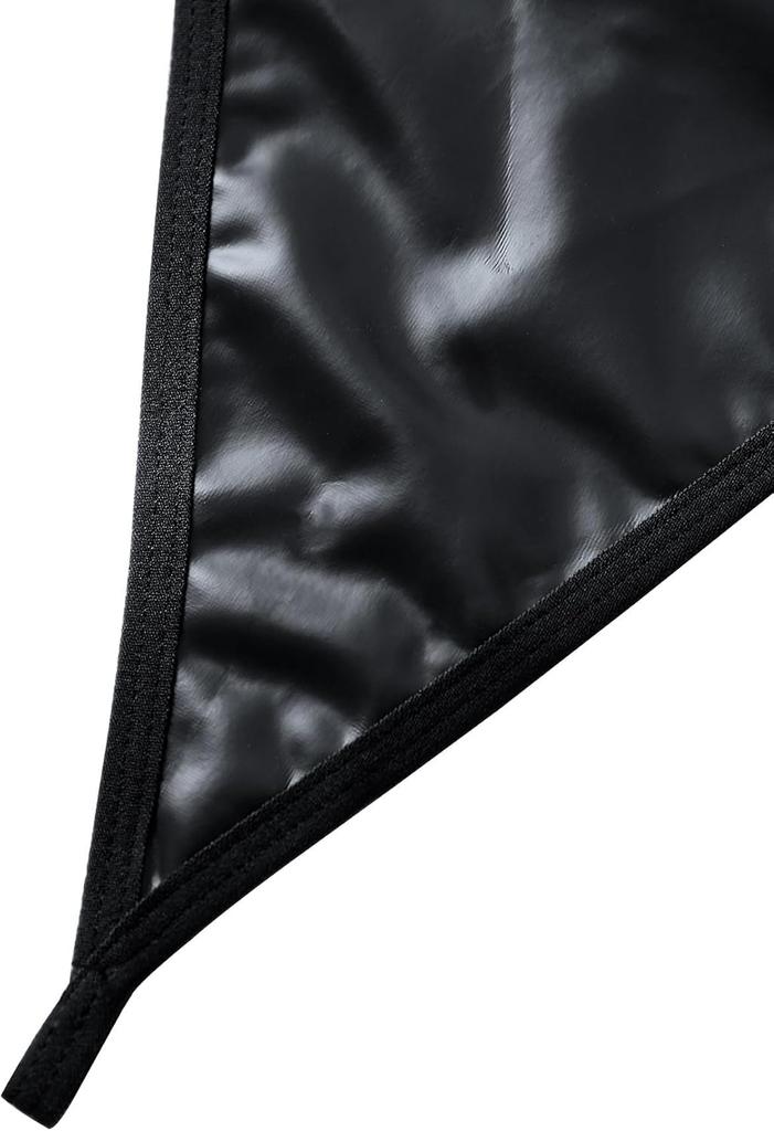 Lilosy Sexy Pu Leather Strappy Underwire Garter Belt Lingerie Set