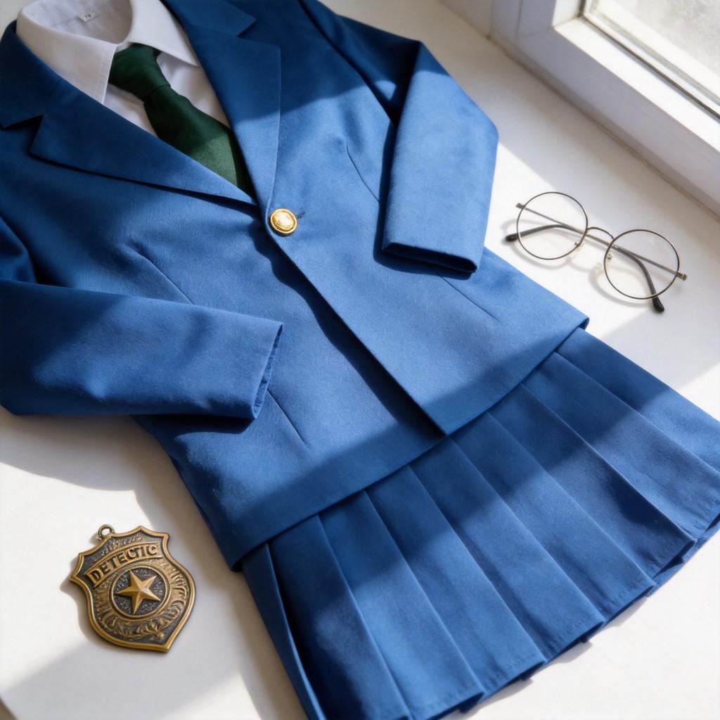 Detective Conan Cosplay Uniform Set With Polyester Fabric For Anime Role Play