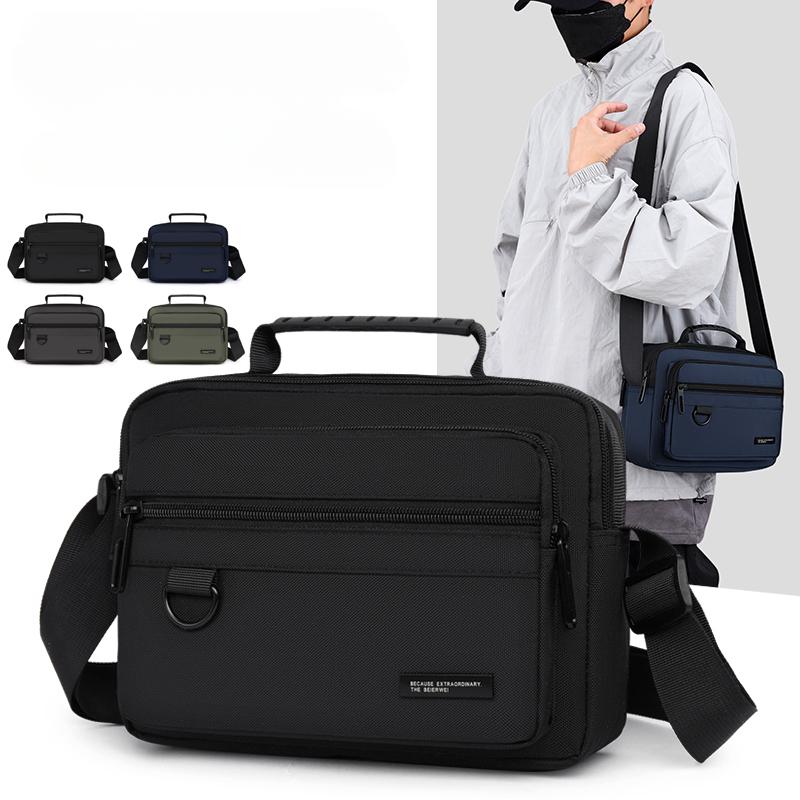 Men's Business Casual Shoulder Bag - Spacious Waterproof Messenger with Organizer Pockets