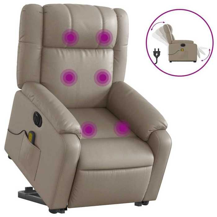VidaXL Fauteuil inclinable de massage électrique cappuccino similicuir 3205177