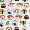 Royal Velvet Fabric Polyester For Sewing - Kawaii Sushi Motif