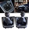 5/6 Speed Stick Gear Shift Knob With Leather Boot Collar Case For Volkswagen VW Golf 5 V MK5 MK6 Jetta 2005-2014 Car Stying