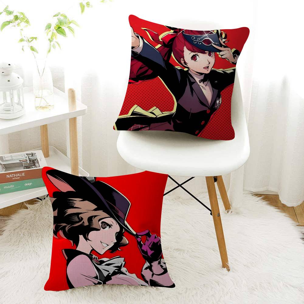 Game P-Persona 5 Cushion Cover Pillow Cover Decor Pillowcase Printed Cushion Case For Couch