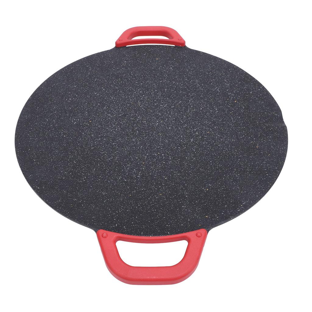 Koreanische Grillpfanne Elektrisch Rund Comal BBQ Grillplatte mit Antihaftbeschichtung Schwarz
