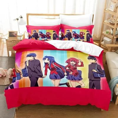Toradora Bedding Set Single Twin Full Queen King Size Bed Set Adult Kid Bedroom Duvet Cover Sets 3D Print Anime Bed Sheet Set