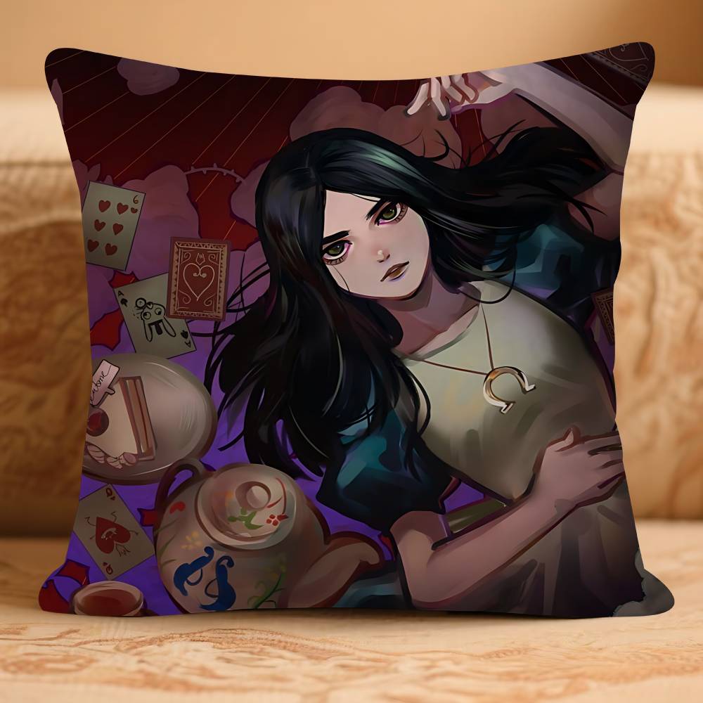 GAME AliceS Madness Returns Pillow Case Removable Washable Cushion Cover – All-Season Soft Linen