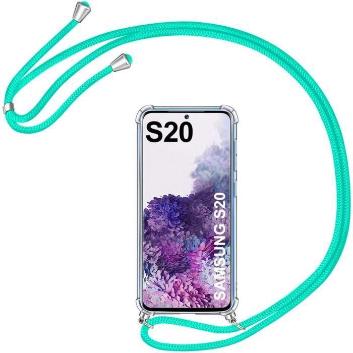 Ochranný kryt - PROSHOP - pro Samsung Galaxy S20 - Měkký - Průhledný-Zelený - Mikrotečky