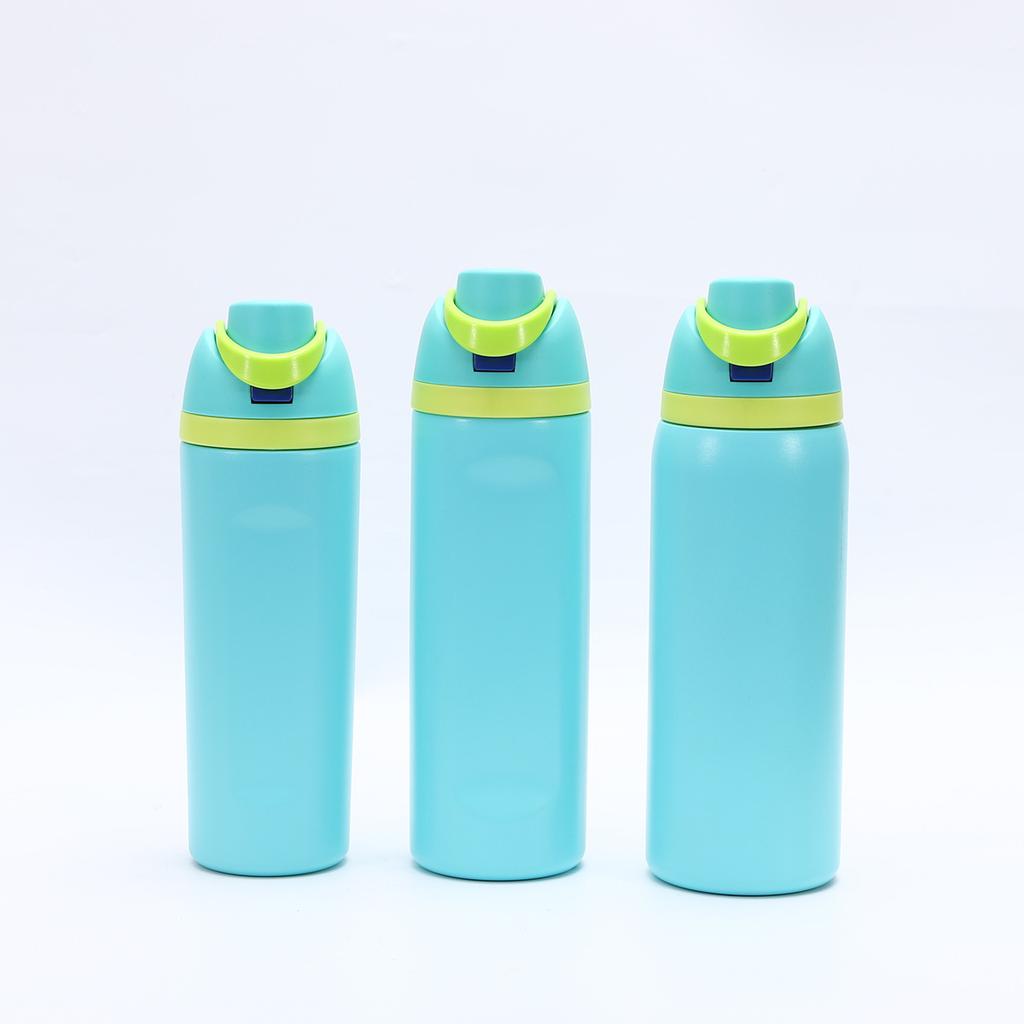 Nerezová termoska s dvojitým víčkem, Pánský a dámský sportovní pohár na ovoce pro outdoorové aktivity, Vysoce hodnotný skákací pohár s provázkem