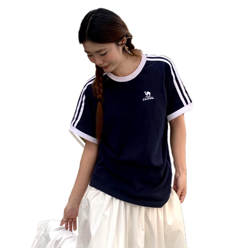 CAMEL Summer Cotton Round Neck Short Sleeve T-shirt L