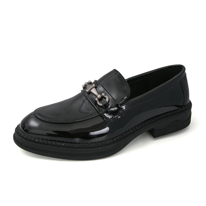 Men s Patent Leather Glossy Loafers - Spring & Autumn Slip-on Driving Casual Shoes 44 чёрный