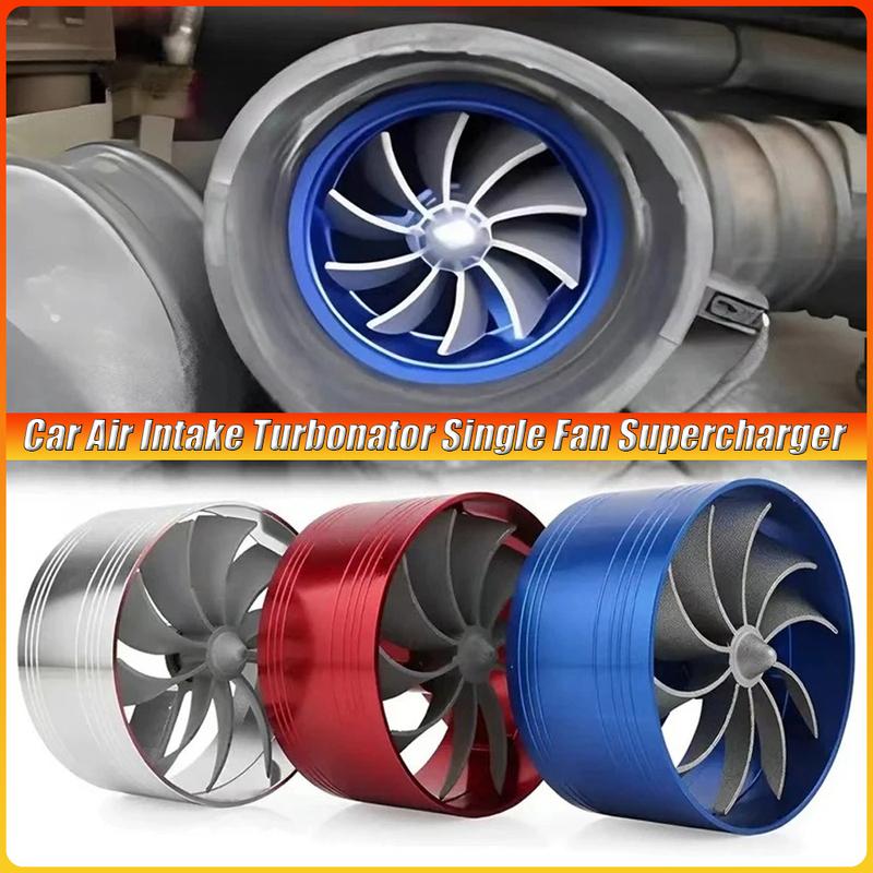 Car Air Intake Turbonator Single Fan Supercharger Gas Saver Kit Car Turbine Supercharger Turbo Refit Auto Replacement Part