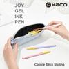 KACO JOY Gel Pen 0.5mm Black Fun Capped Biscuit Stick Style Frosted Body Daily Writing Pens 1600m Large Capacity School Supplies