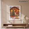 5D Diamond Painting Kit Christmas Cabin Santa Tree Full Drill Canvas Art DIY Rhinestone Craft for Bedroom Living Room Wall Decoration