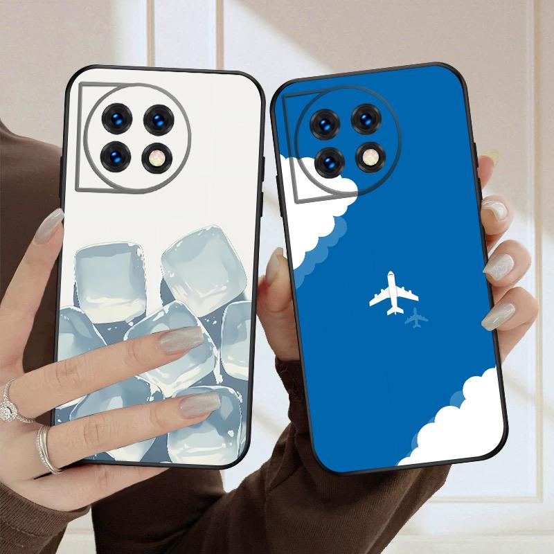 Cartoon Ice Cat For OnePlus 8 9 11 12 13 10 Pro 9RT 8T 12R Ace 3 5 2V Nord CE 2 4 Lite N20 SE 30 N200 silicone soft phone case