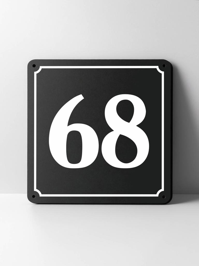 Metal House Number Sign, Black White Contrast, Outdoor Wall Decor for Home Street