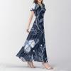 Women's Summer Casual Fashion Butterfly Print Dress V Neck Short Sleeve Dress