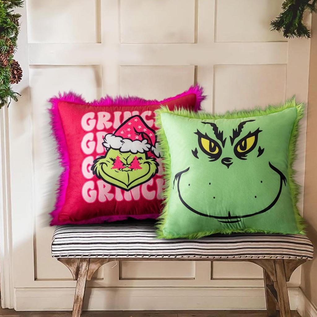 Vánoční povlaky na vánoční dekorace Zelená kostka Vánoční zimní sváteční přehoz Vánoční dekorace na pohovku