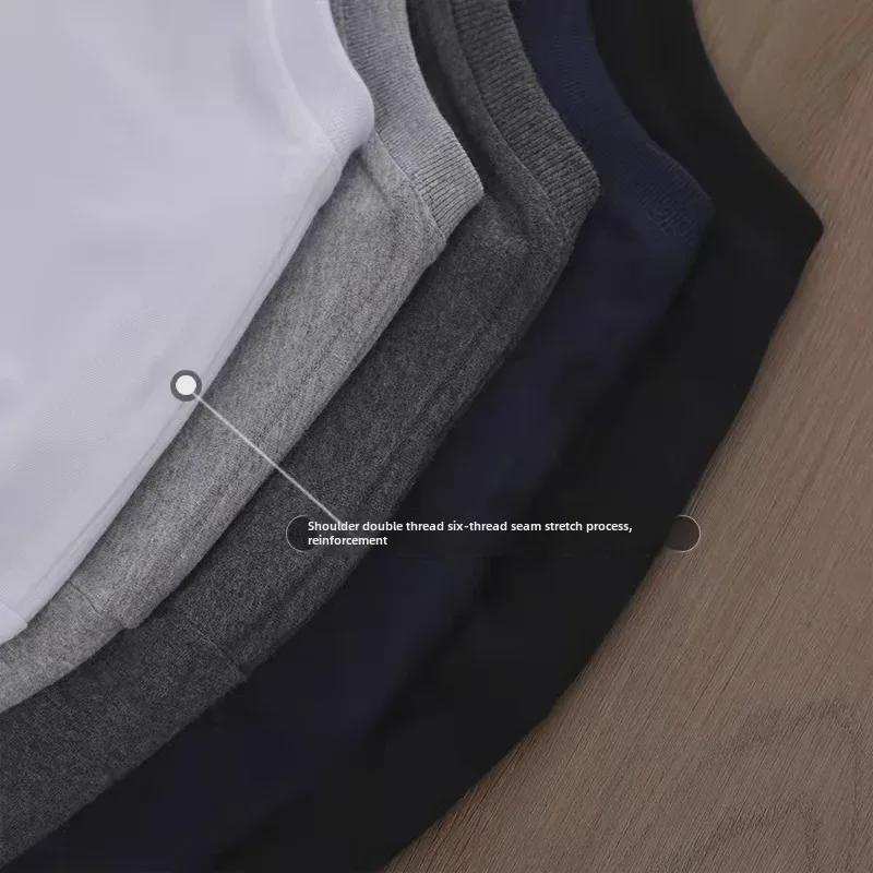 Unisex 200g Japanese Heavyweight Cotton Short-Sleeve T-Shirt - Solid White Blank for Men & Women, Trendy Brand