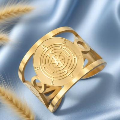 Dawapara Hekate Rad Ring Verstellbar Stropholos der Hekate Antike Griechische Göttin Ring Edelstahl Schmuck