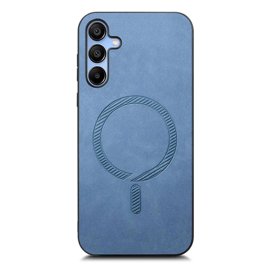 For Samsung Galaxy A25 5G (Global) (161.0 X 76.5 X 8.3mm) Leather Back Case Compatible with MagSafe Skin-touch Phone Cover