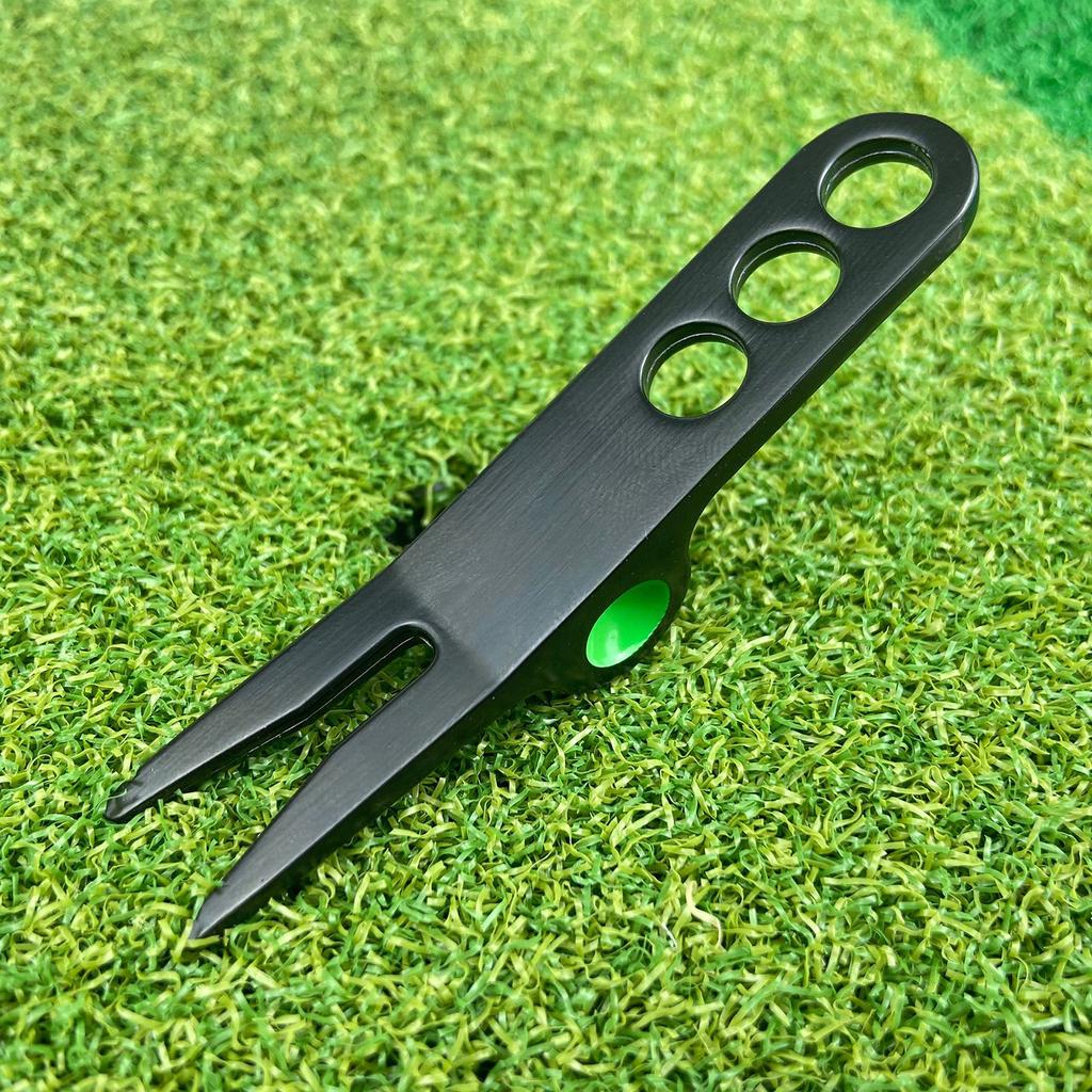 Golf Divot Repair Tool Zinc Alloy Pitchfork Turf Tool Putting Green Fork Groove Cleaner Golf Accessories Enduring