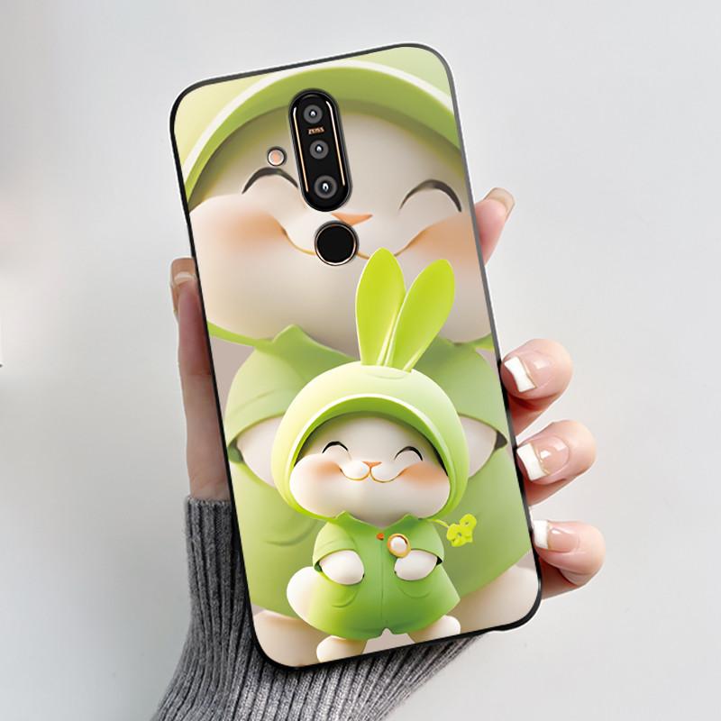 Case For Nokia 8.1 Plus/Nokia X71 Phone Casing Vast Grasslands With Beautiful WildFlowers Pattern Soft Black Anti-Scratch Case