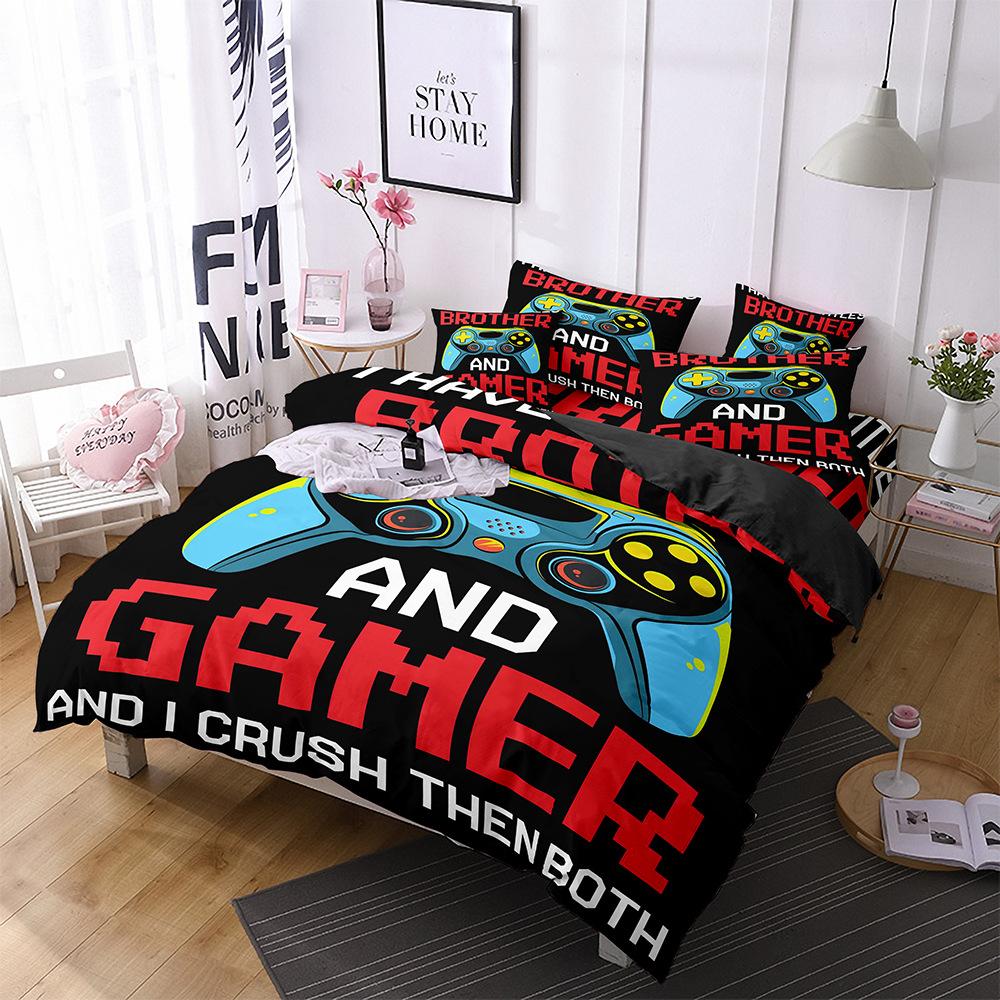 Gamepad Three-Piece Mobile Game Elements 3D Digital Printing Quilt Cover Bedding Four-Piece Set