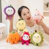 Simulation Fruits Plush Toy Durian Persimmon Peach Mangosteen Sweet Melon Dragon Fruit Soft Stuffed Pendant Doll Funny Gifts