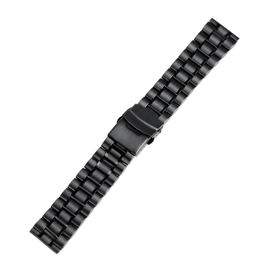 Solid Stainless Steel Strap 18 20 22 24mm Silver Metal Double Press Folding Buckle for Men Women Bracelet Watch Band for Seiko