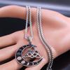 Witch Moon Crescent Triquetra Irish Knot Symbol Necklace Stainless Steel Celtic Knot Necklaces Jewelry collar acero inoxidable