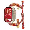 Chinese New Year Braided Strap for Apple Watch Series 11 10 42mm / 9 8 7 41mm / SE3 SE2 SE 6 5 4 40mm / 3 2 1 38mm Watch Band with Charms