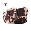 Stylish Metal Pin Buckle Belt Women Cow Pattern Belt, Imitation Horse Hair Leather Waist Casual Fabric Covered Band for Jeans Dresses