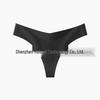 Women’s Plus Size Seamless Low-Waist Ice Silk Thong with Breathable Cotton Crotch