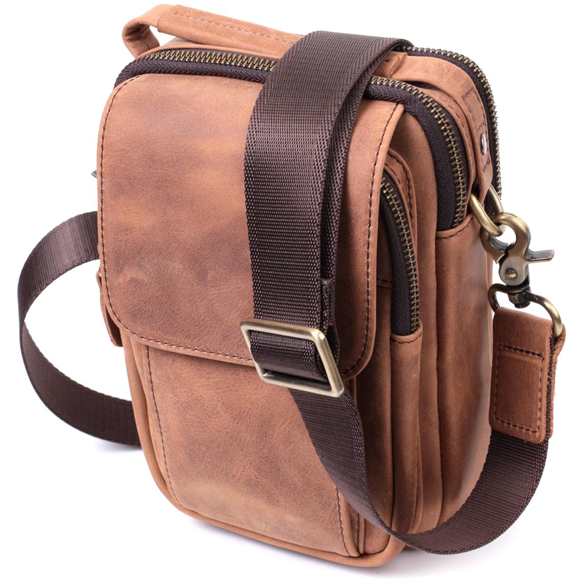 

Вінтажна сумка для чоловіків з натуральної шкіри VINTAGE Bag 22811 Коричневий