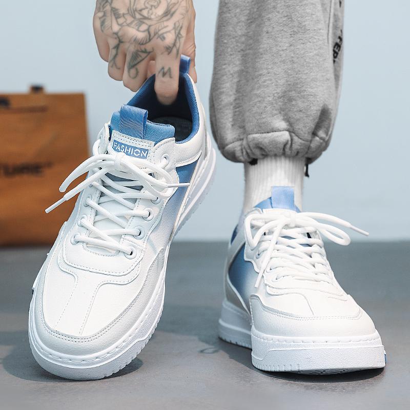 Fashion Mesh Fashion Men Casual Sneakers Lace-up Breathable Lightweight Vulcanized Shoes Men's Shoes Outdoor Sports Shoe Small White