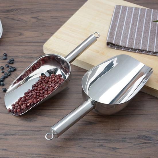 Stainless Steel Multi-Use Shovel Heavy-Duty Ice Food Pet Food Shovel Rust-Resistant & Easy-Clean Kitchen Shovel for Kitchen BBQ Pet Feeding