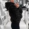 Cross-border Foreign Trade Amazon European and American Women's Clothing 2020 Autumn and Winter Imitation Mink Fox Hair Hooded Fur Jacket Women