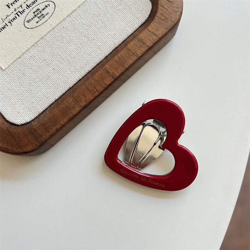 1pc Acetate Hollowed Heart Hair Clip Cute Side Pins Sweet Hairpin Elegant Barrettes Women Hair Accessories
