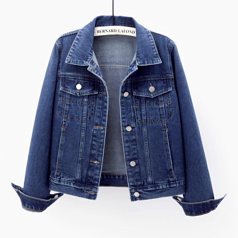 2023 Spring Women's Slim Fit Denim Jacket - Short, Versatile, Single-Breasted, Long Sleeve Cardigan Top