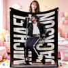 Michael Jackson Pop Theme Printed Blanket Warm Comfortable Fleece Blanket For Camping Travel Home Decor Holiday Gift
