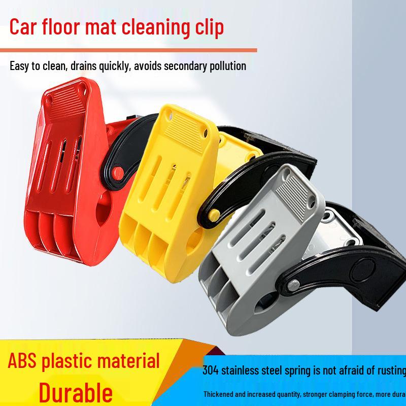 Car Floor Mats Cleaning Kit: Salon-Style Equipment with Mountable Clips for Wash & Fix