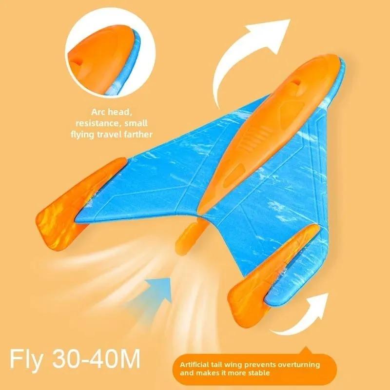 Kids Catapult Foam Plane Toy - Safe Eva Glider With Sound & Light, Outdoor Flying Disc For Parent-Child Sports Games