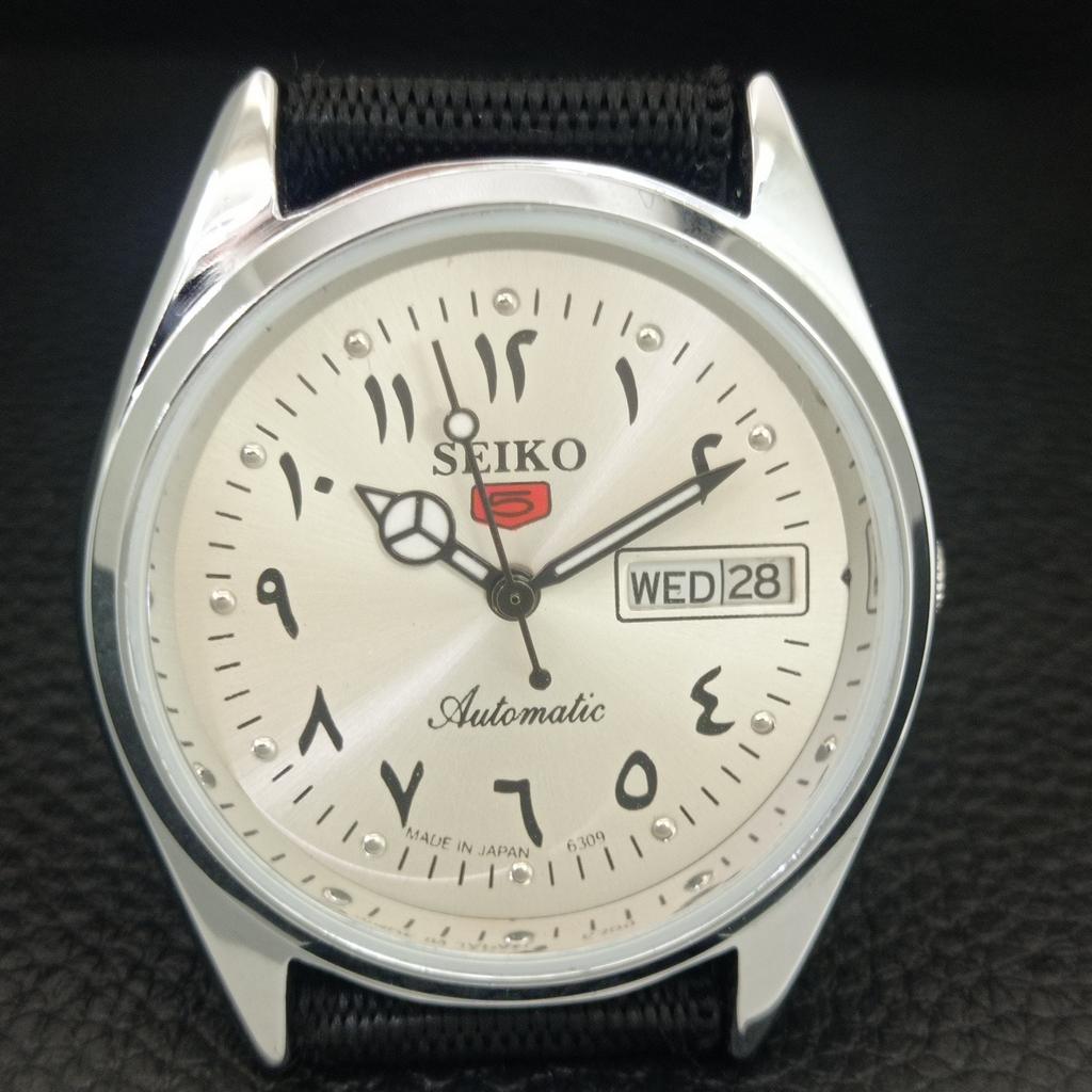 REFURBISHED SEIKO 5 AUTOMATIC 6309A VINTAGE JAPAN MENS SILVER WATCH A442433-1