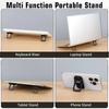 2pcs Large Zinc Alloy Foldable Laptop Stand, Portable Keyboard Riser with 2 Adjustable Angles, Invisible Self-Adhesive Design