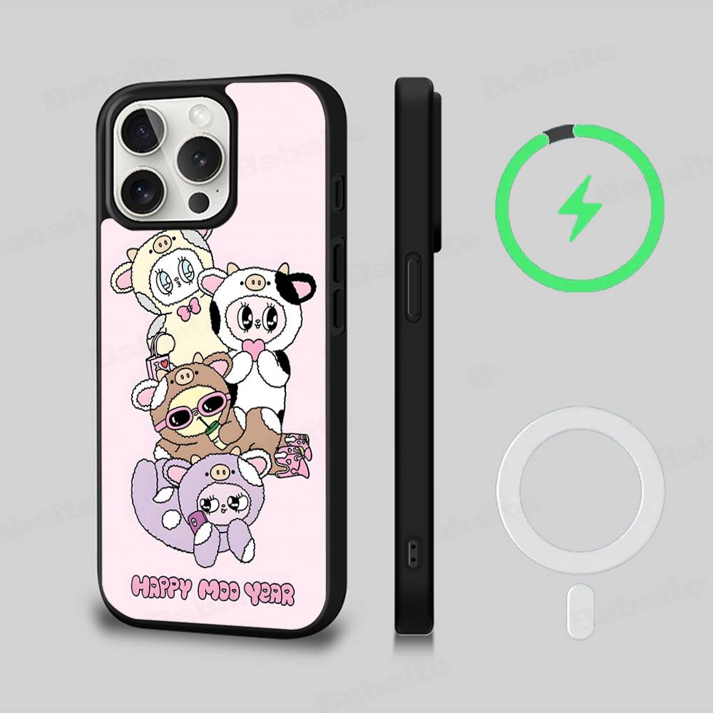 Cute Cartoon Esthers Bunny Magnetic Wireless Phone Case For IPhone 17 16 15 14 Plus 13 12 11 Pro Max