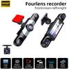3-Inch 4-Lens Dash Cam 1080P with Night Vision 24-Hour Parking Monitoring Car Video Recorder Wide-Angle Loop Recording Recorder