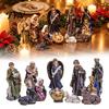 Catholic Church Decorations 11 Pcs Christmas Nativity Scene Set, Resin Mini Figurines Tabletop Decor, Christian Religious Gifts Holy Family