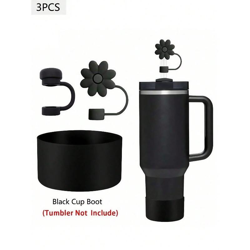 Tappo per Cannuccia a Testa di Fungo in Silicone Set da Tre Pezzi Crisantemo Fiore Copertura Antipolvere per Cannuccia da 10 mm Manicotto per Tazza