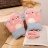 Baby Gloves for Autumn and Winter, Thickened and Fleece-Lined for Warmth, Suitable for Toddlers, Boys and Girls, Cute Dinosaur Design, Mittens
